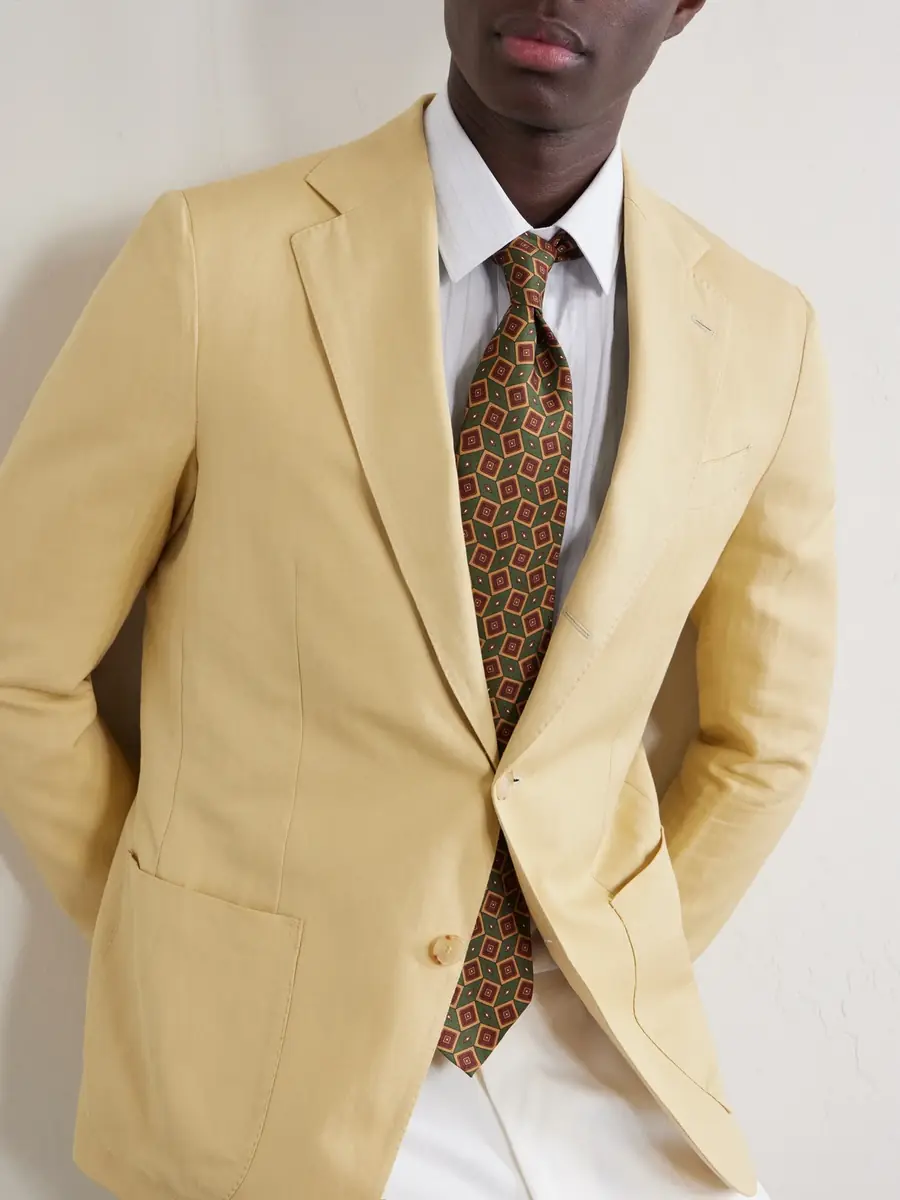 De Petrillo Linen and Cotton-Blend Blazer - Men | Thumbnail 5 De Petrillo Linen and Cotton-Blend Blazer - Men | Thumbnail 5