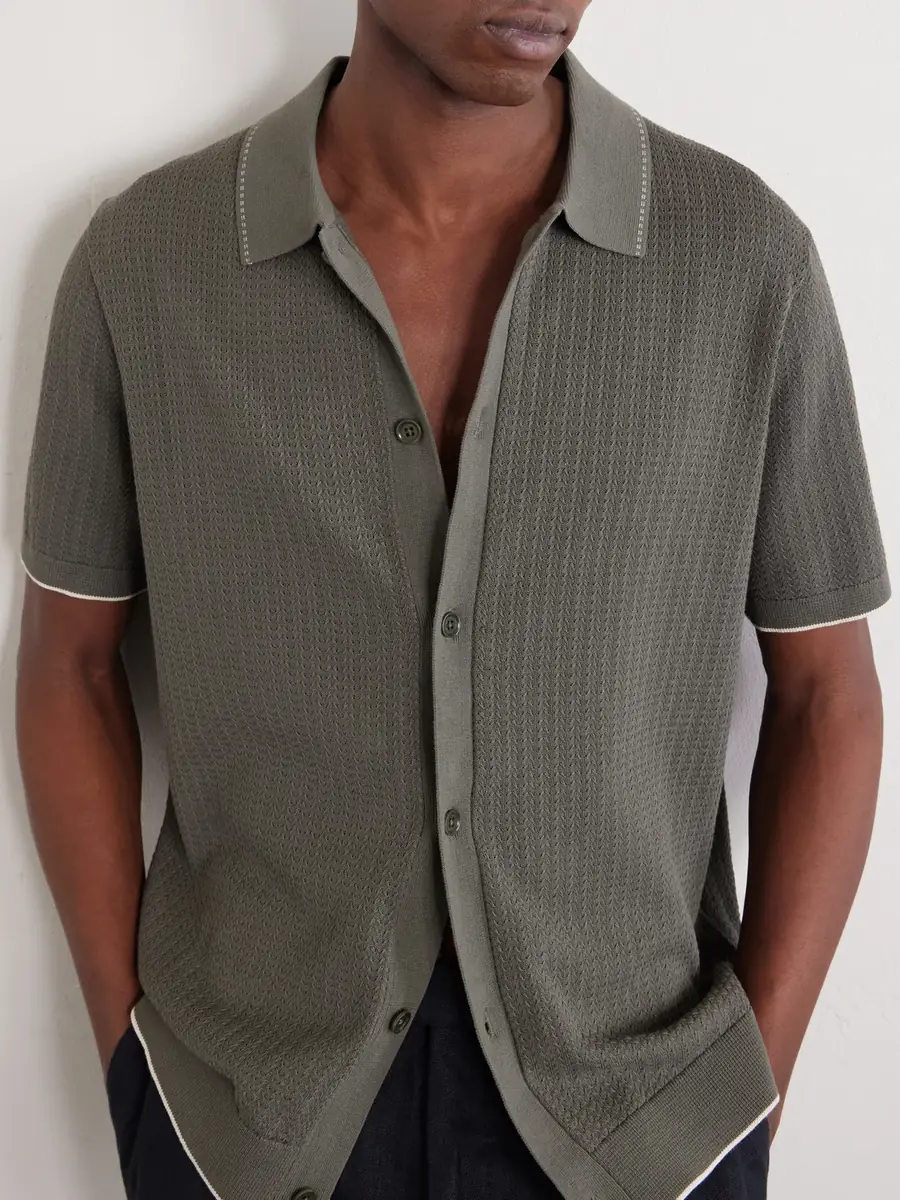 NN07 Nalo 60039 Open-Knit Cotton Shirt - Men | Thumbnail 5