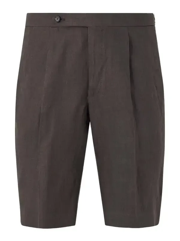 Straight-Leg Linen Shorts - Men Straight-Leg Linen Shorts - Men