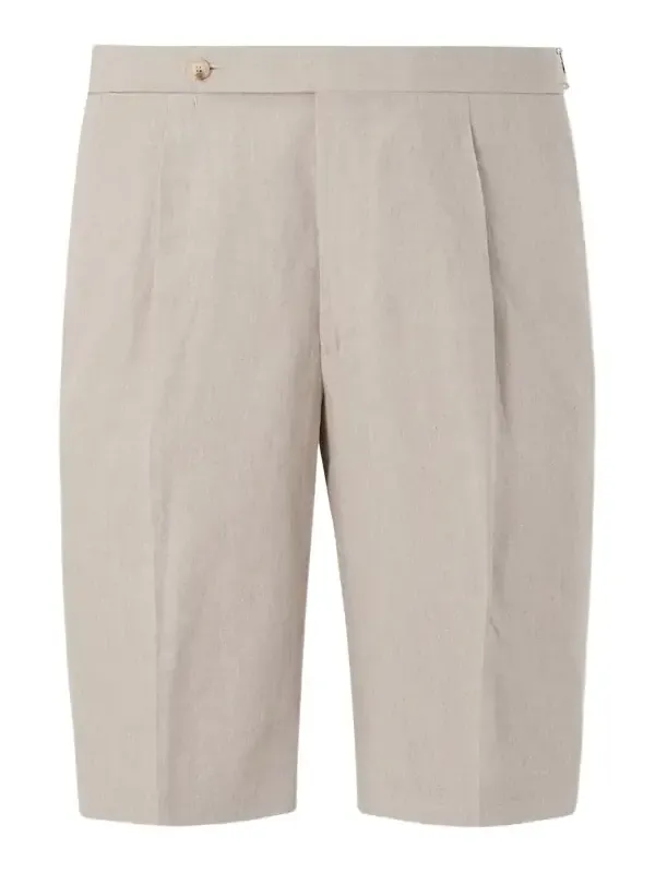 Straight-Leg Linen Shorts - Men Straight-Leg Linen Shorts - Men