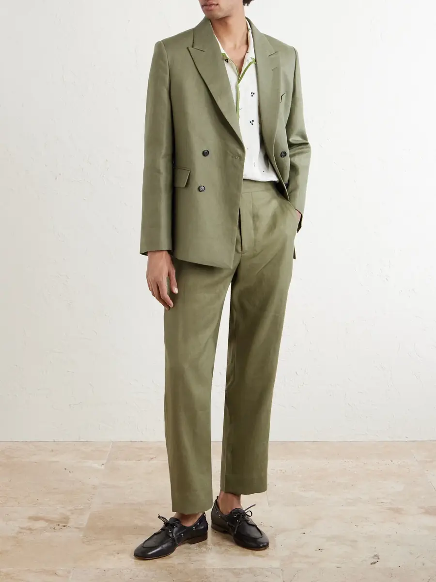 BODE Linen Double-Breasted Blazer - Men | Thumbnail 2