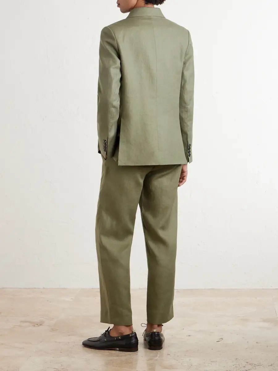 BODE Linen Double-Breasted Blazer - Men | Thumbnail 4