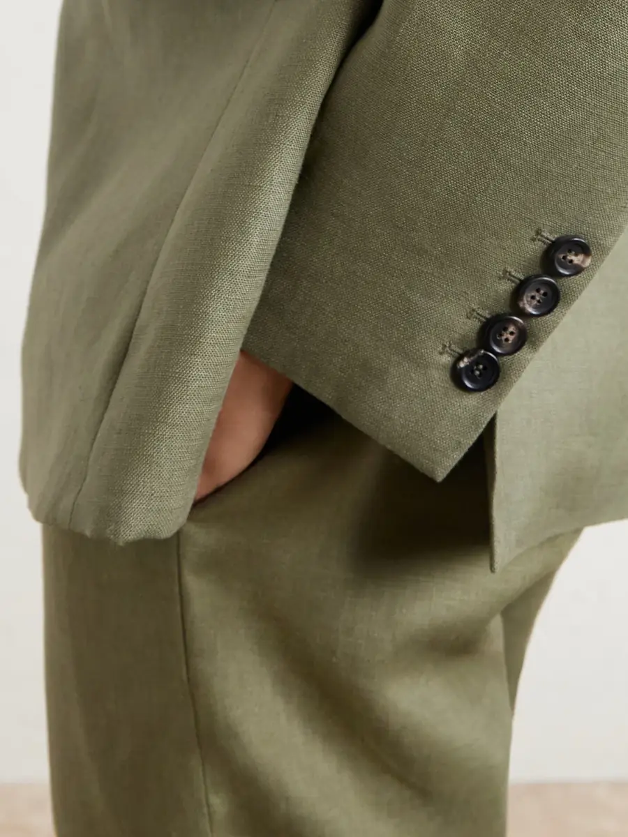 BODE Linen Double-Breasted Blazer - Men | Thumbnail 5