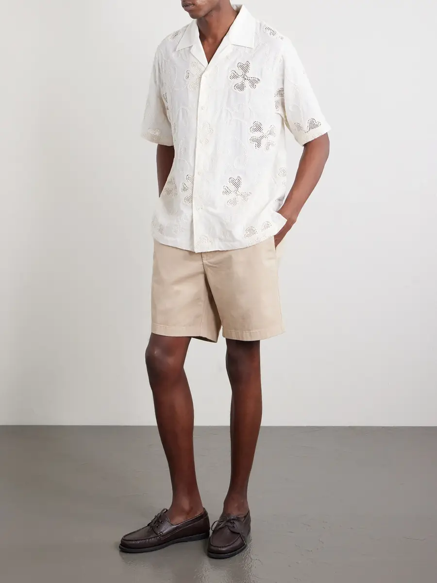 MR P. Straight-Leg Garment-Dyed Organic Cotton-Blend Twill Shorts - Men | Thumbnail 2 MR P. Straight-Leg Garment-Dyed Organic Cotton-Blend Twill Shorts - Men | Thumbnail 2