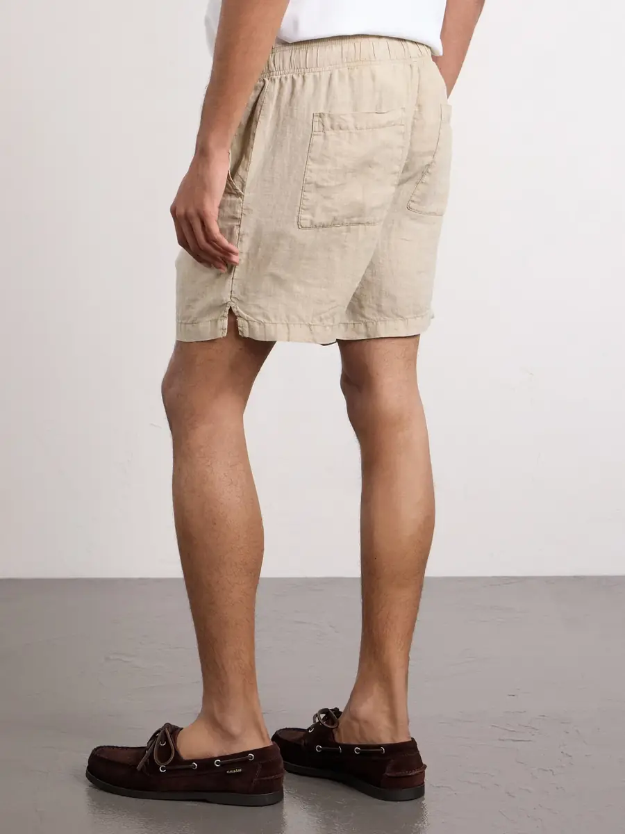 James Perse Straight-Leg Garment-Dyed Linen Drawstring Shorts - Men | Thumbnail 4 James Perse Straight-Leg Garment-Dyed Linen Drawstring Shorts - Men | Thumbnail 4
