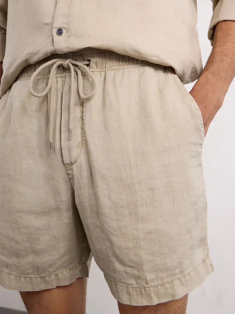 James Perse Straight-Leg Garment-Dyed Linen Drawstring Shorts - Men | Thumbnail 5 James Perse Straight-Leg Garment-Dyed Linen Drawstring Shorts - Men | Thumbnail 5