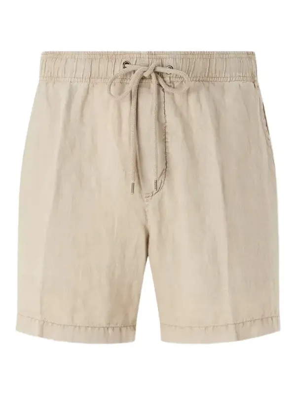 Straight-Leg Garment-Dyed Linen Drawstring Shorts - Men Straight-Leg Garment-Dyed Linen Drawstring Shorts - Men