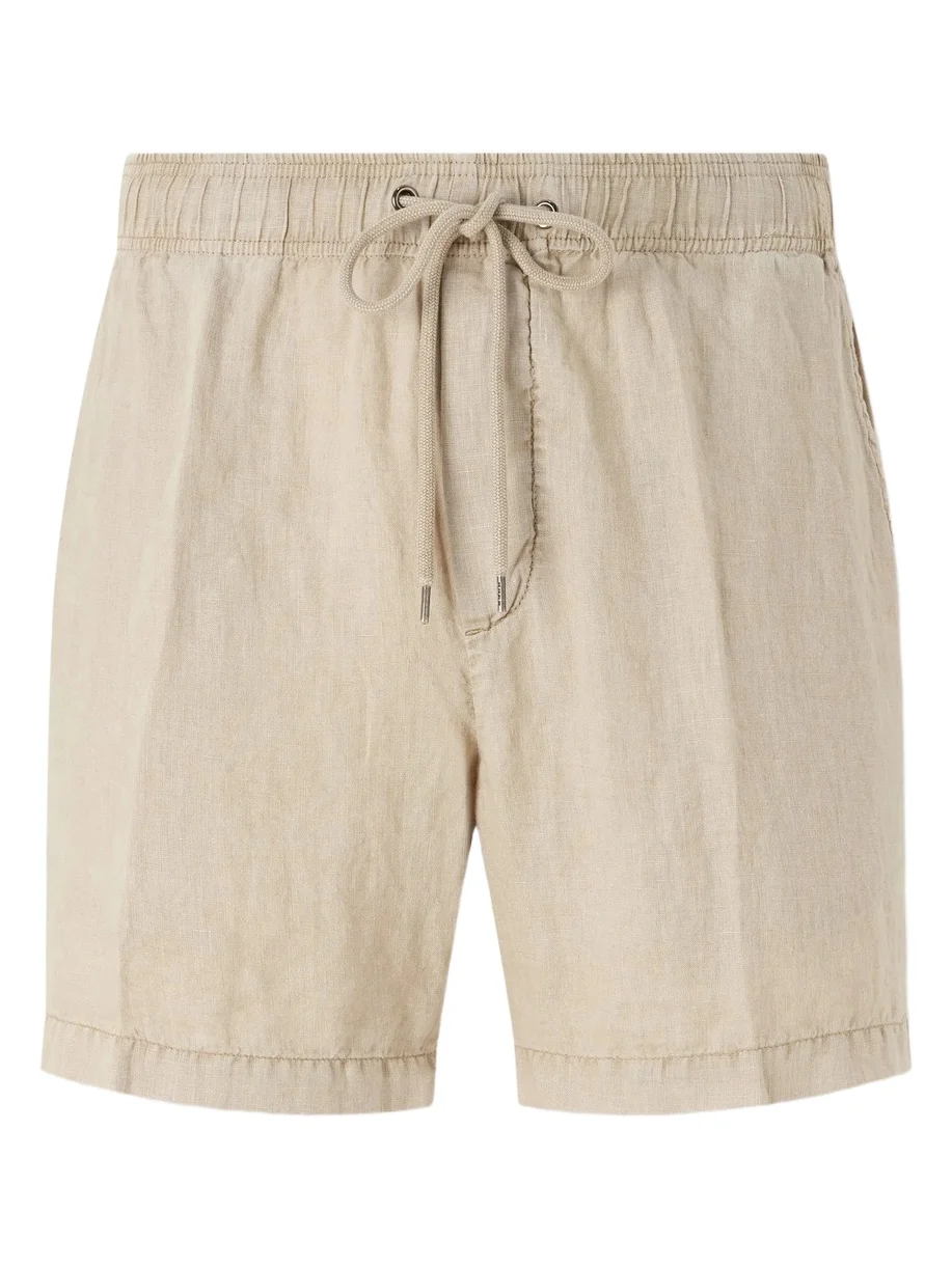 Straight-Leg Garment-Dyed Linen Drawstring Shorts - Men Straight-Leg Garment-Dyed Linen Drawstring Shorts - Men