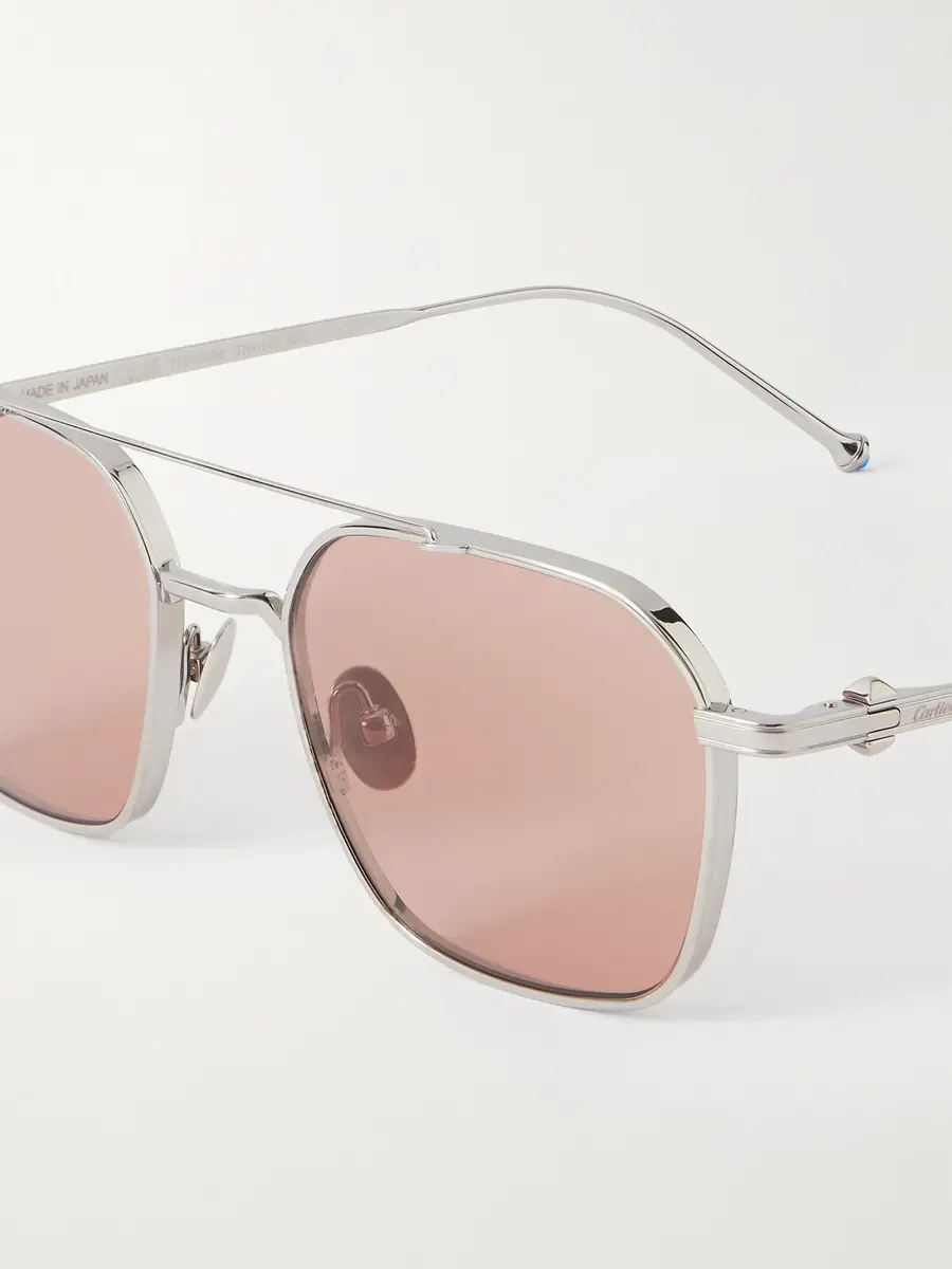 Cartier Eyewear Pasha Double-Bridge Aviator-Style Silver-Tone Titanium Sunglasses - Men | Thumbnail 3 Cartier Eyewear Pasha Double-Bridge Aviator-Style Silver-Tone Titanium Sunglasses - Men | Thumbnail 3