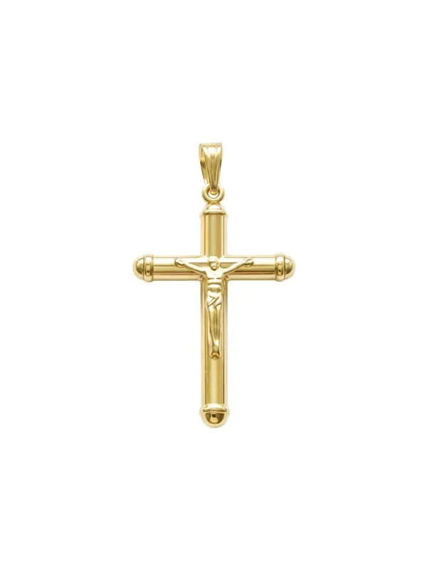 14K Gold Large Crucifix Pendant