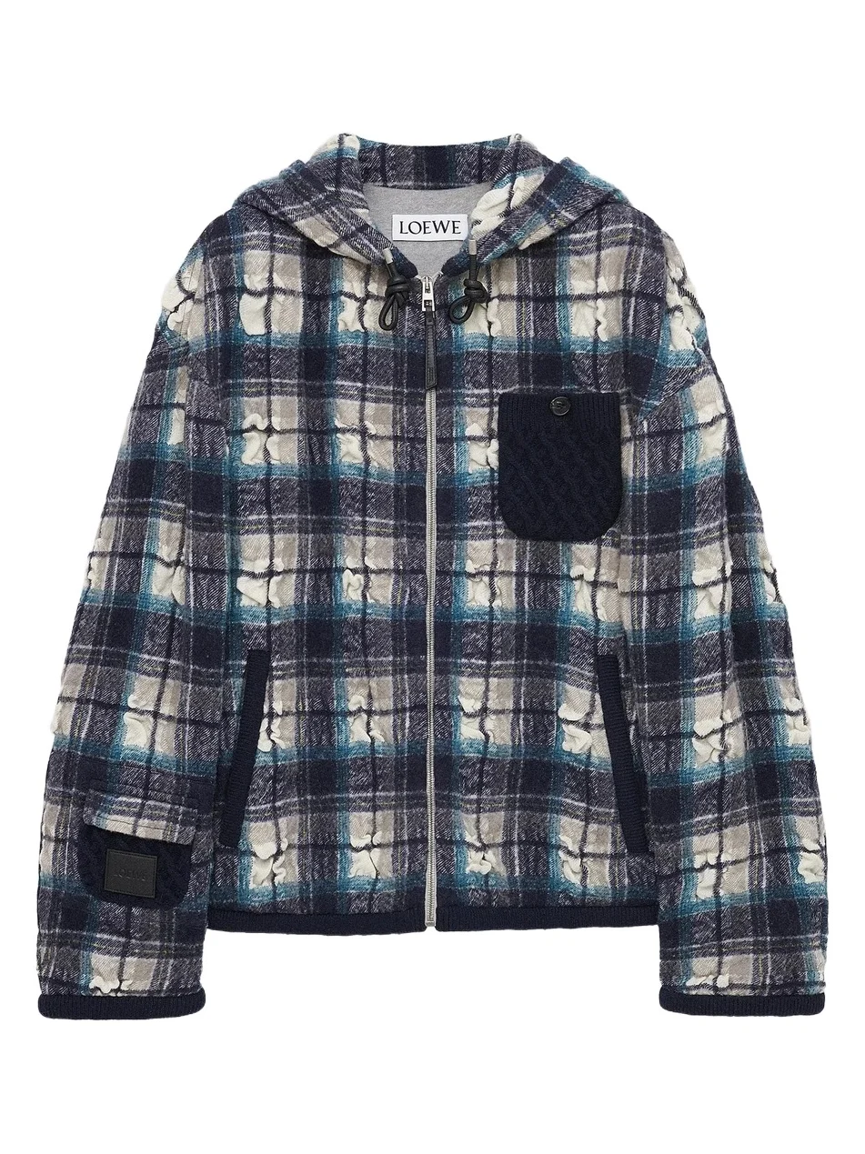 Loewe Men's Plaid Hooded Jacket