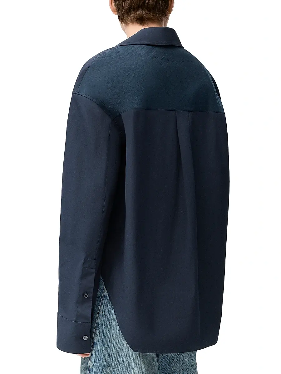 LOEWE Women's Asymmetric Cotton Shirt - Dark Navy | Thumbnail 4 LOEWE Women's Asymmetric Cotton Shirt - Dark Navy | Thumbnail 4
