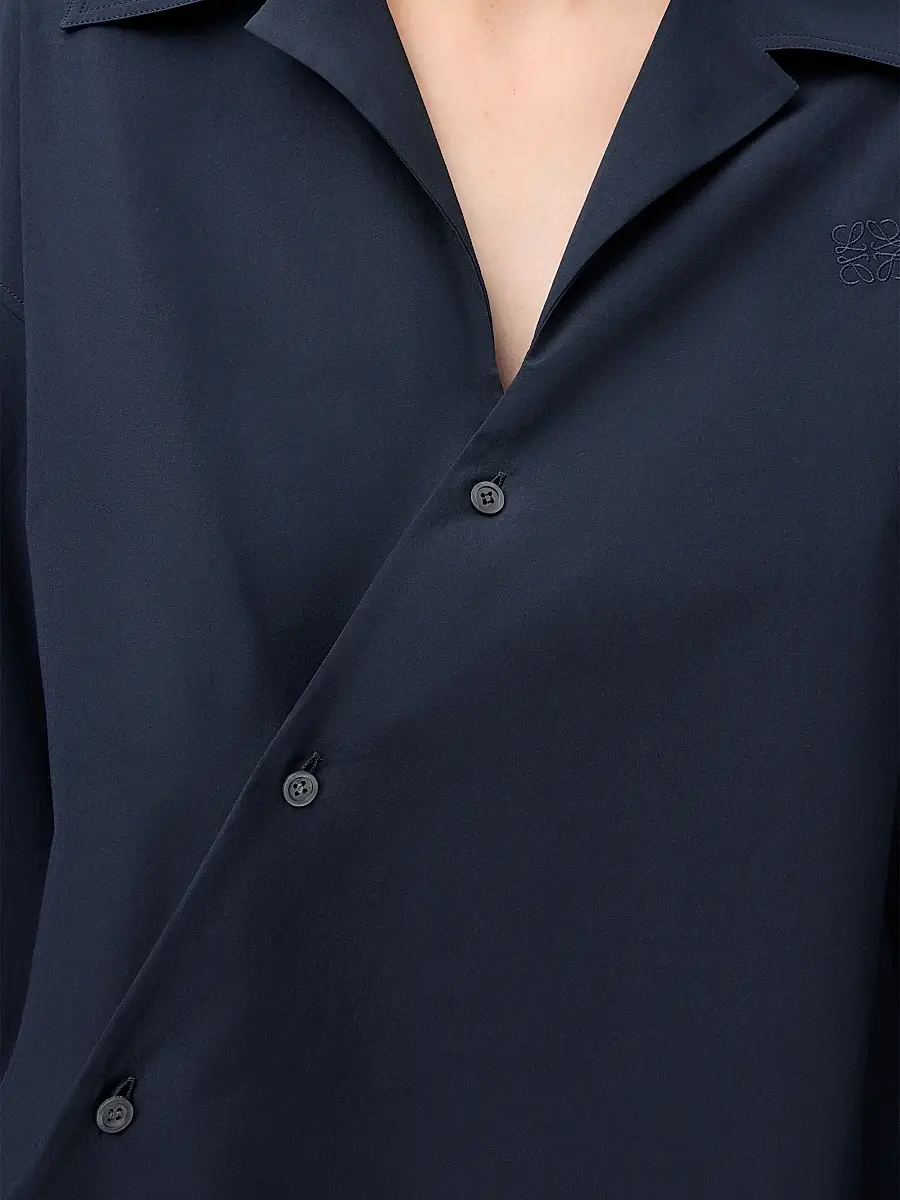 LOEWE Women's Asymmetric Cotton Shirt - Dark Navy | Thumbnail 5 LOEWE Women's Asymmetric Cotton Shirt - Dark Navy | Thumbnail 5
