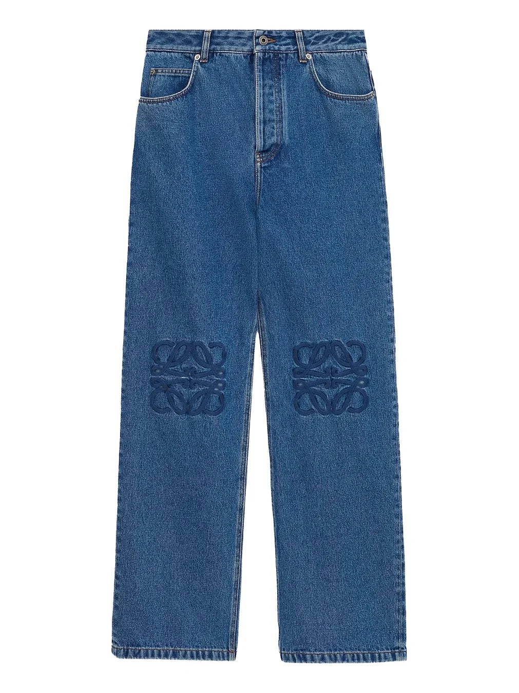 Loewe Men's Anagram-Embroidered Baggy Jeans
