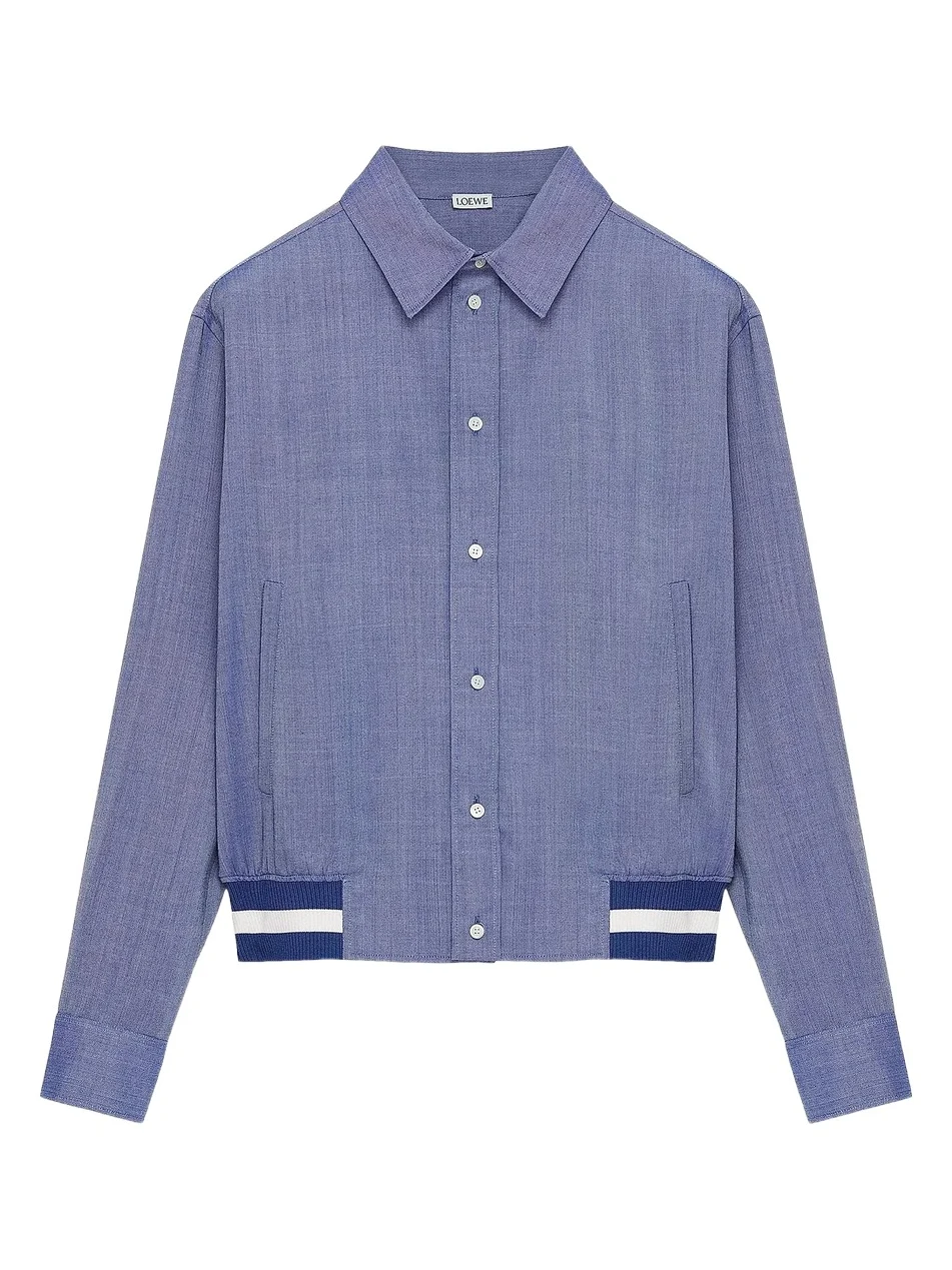 Men's Wool-Blend Striped-Hem Jacket Men's Wool-Blend Striped-Hem Jacket