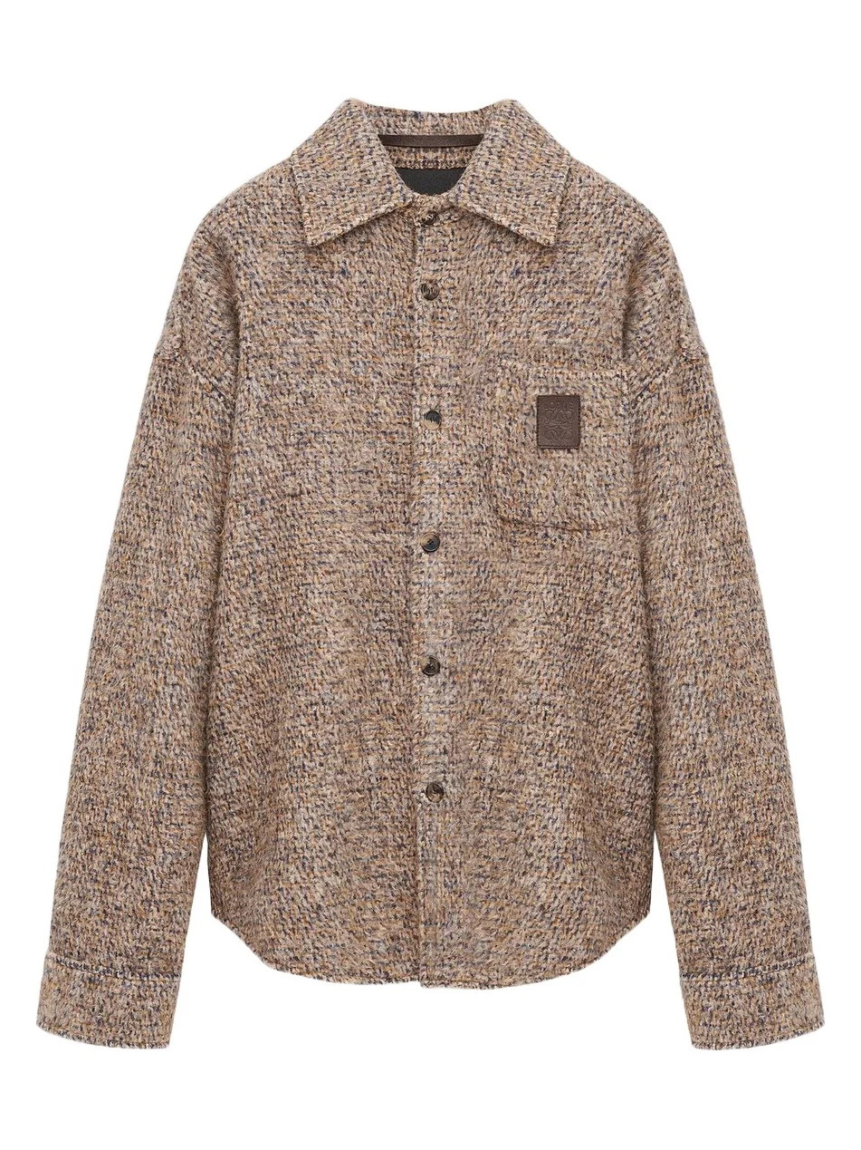 Loewe Men's Knitted Button-Front Overshirt