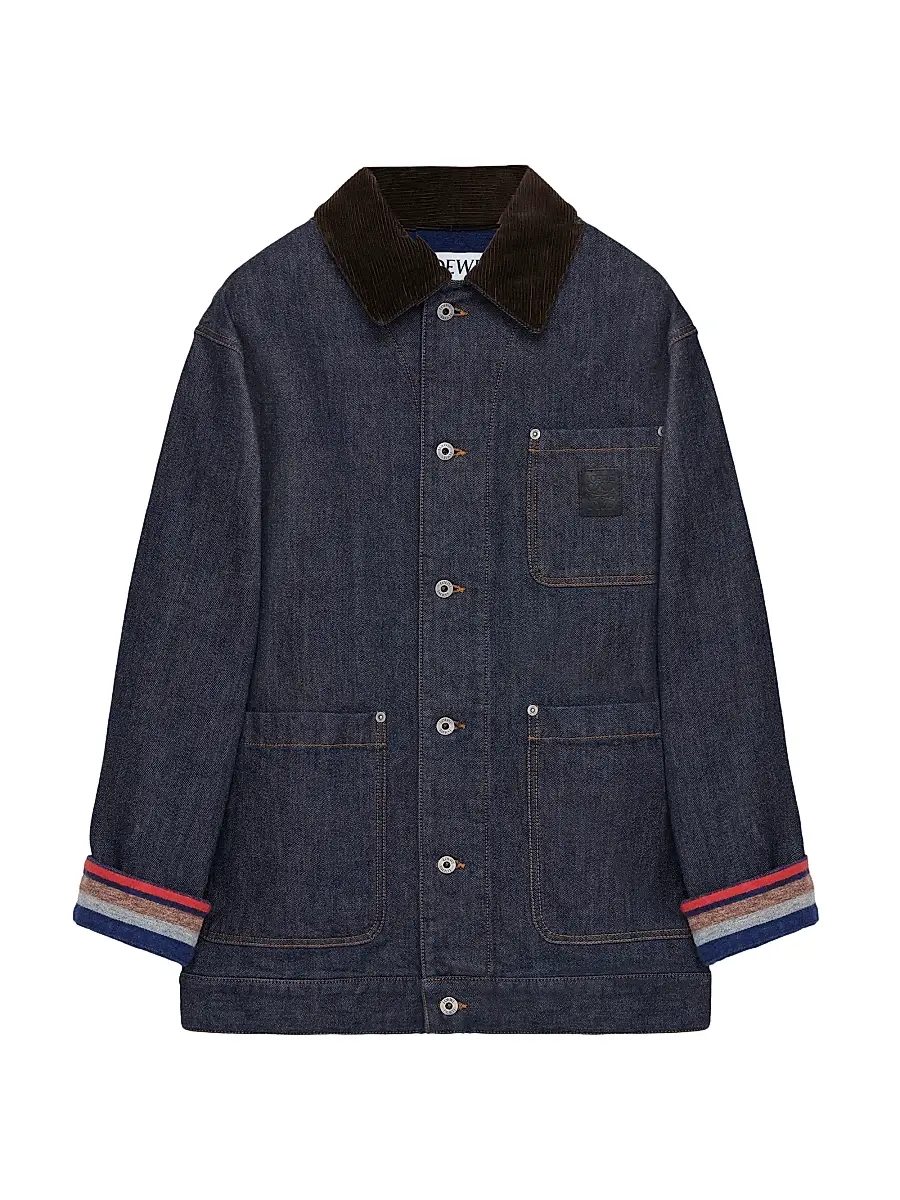 LOEWE Men's Denim Chore Jacket - Raw Denim Blue | Image 1 LOEWE Men's Denim Chore Jacket - Raw Denim Blue | Image 1