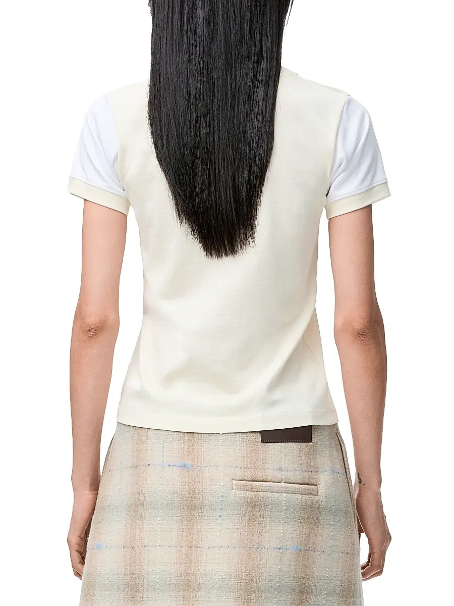 LOEWE Women's Logo Crewneck Cotton-Blend T-Shirt - Khaki Green | Thumbnail 7