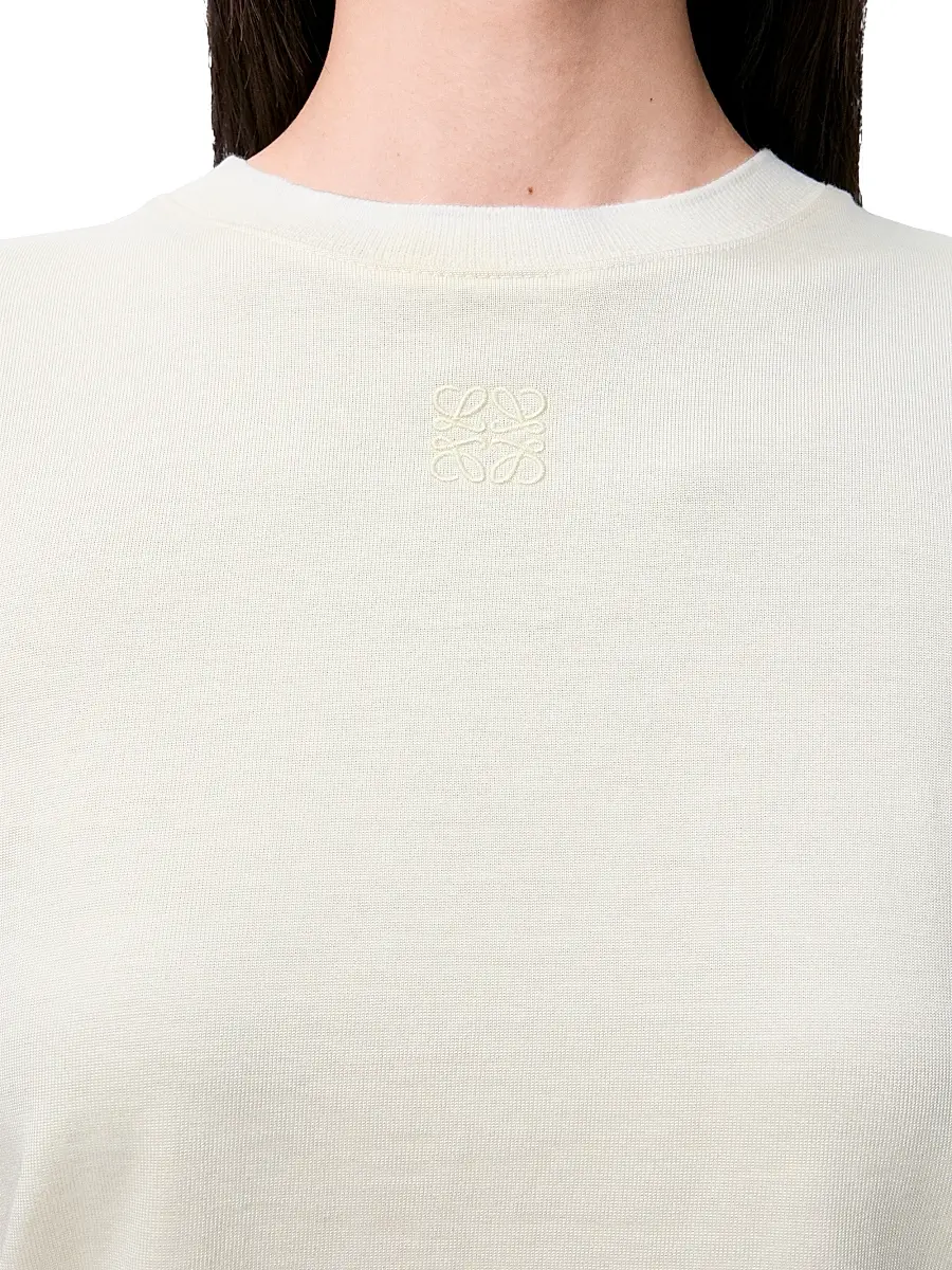 LOEWE Women's Logo Crewneck Cotton-Blend T-Shirt - Khaki Green | Thumbnail 8