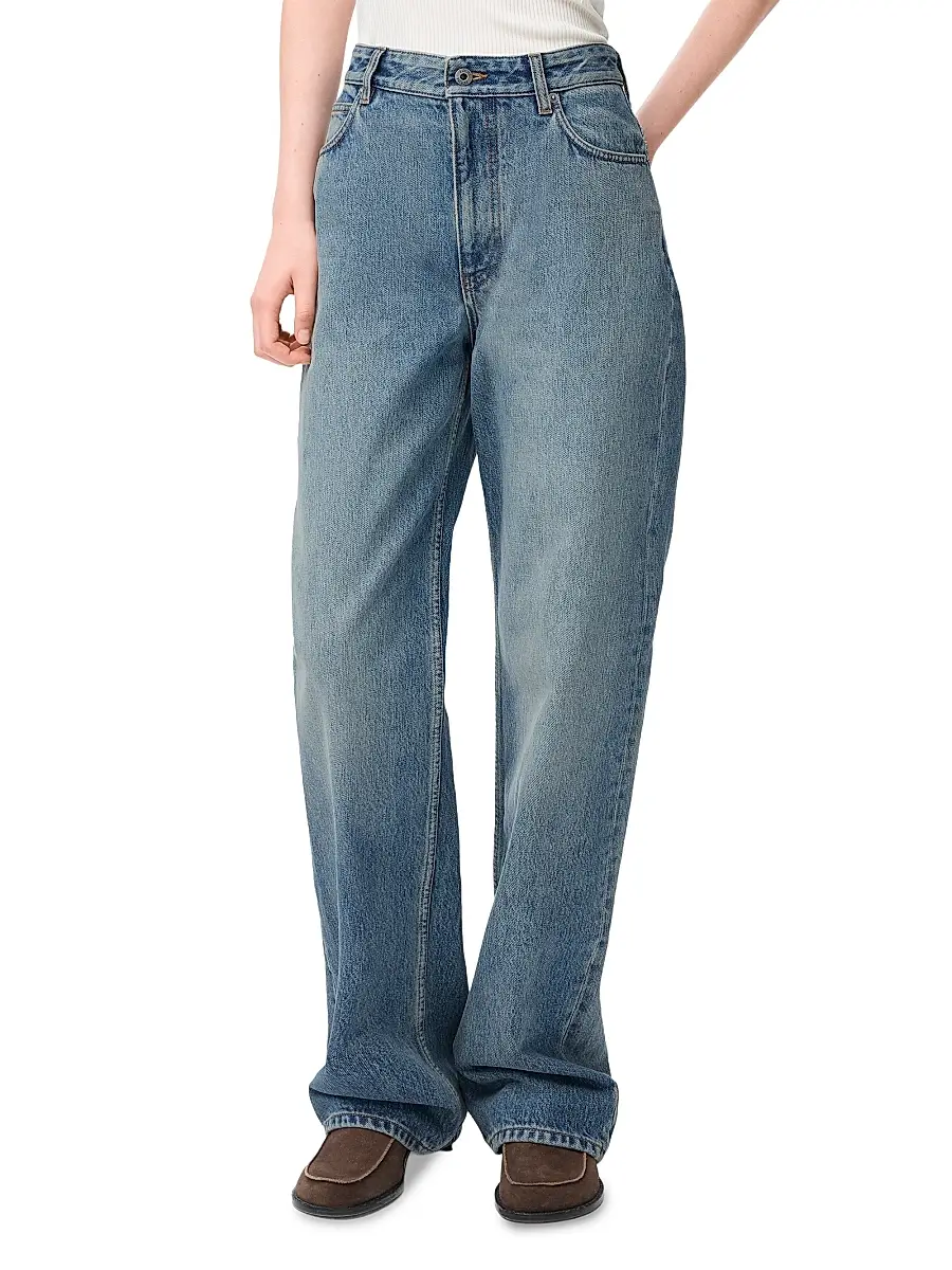 Loewe Women's ?Anagram Wide-Leg Jeans | Thumbnail 3 Loewe Women's ?Anagram Wide-Leg Jeans | Thumbnail 3