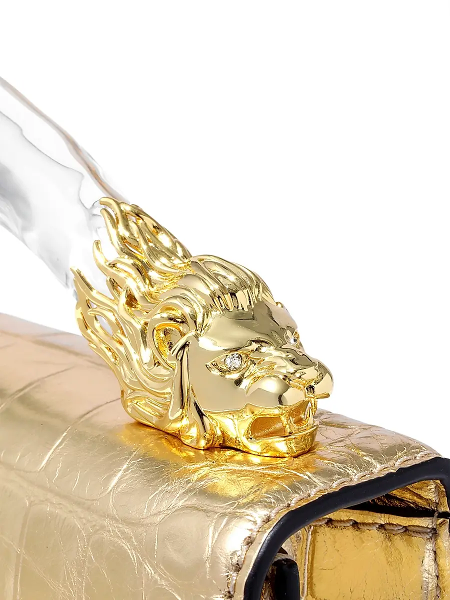 ALEXIS BITTAR Women's Lioness Croc-Embossed Leather Top Handle Bag | Thumbnail 7 ALEXIS BITTAR Women's Lioness Croc-Embossed Leather Top Handle Bag | Thumbnail 7