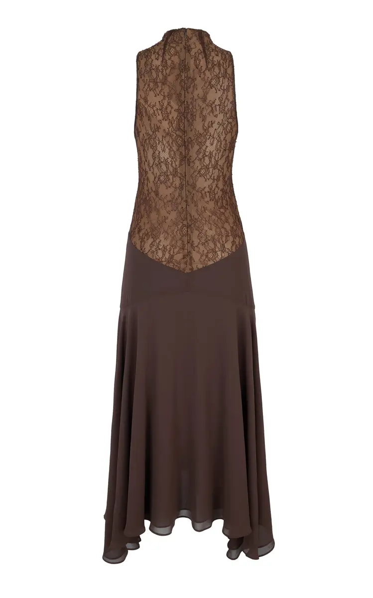 De La Vali Chandra Lace and Chiffon Midi Dress | Thumbnail 4 De La Vali Chandra Lace and Chiffon Midi Dress | Thumbnail 4