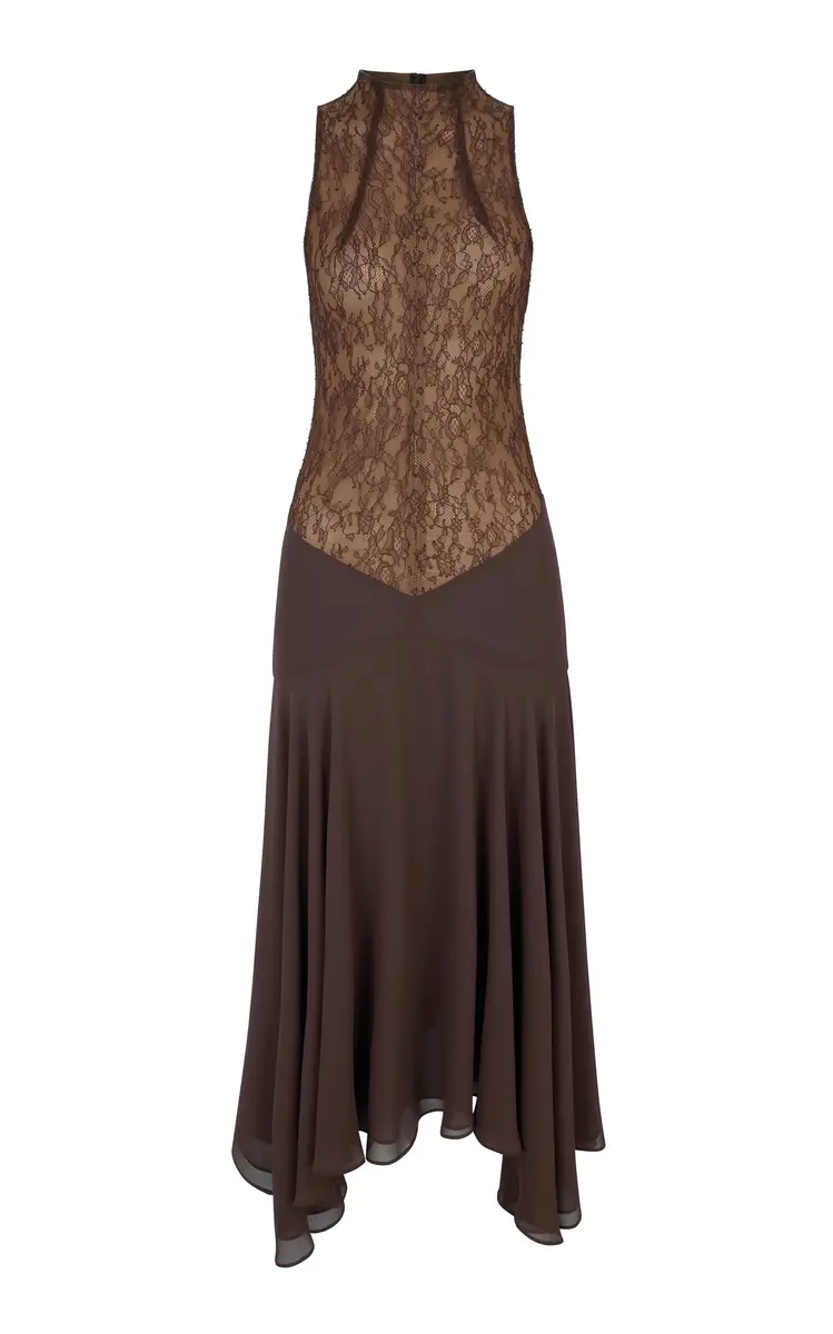 Chandra Lace and Chiffon Midi Dress Chandra Lace and Chiffon Midi Dress