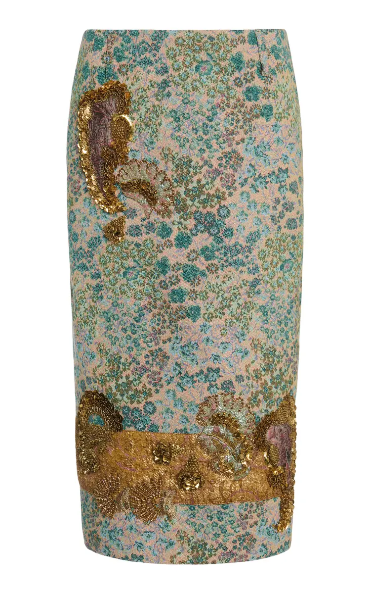 Dries Van Noten Sentista Embellished Midi Skirt