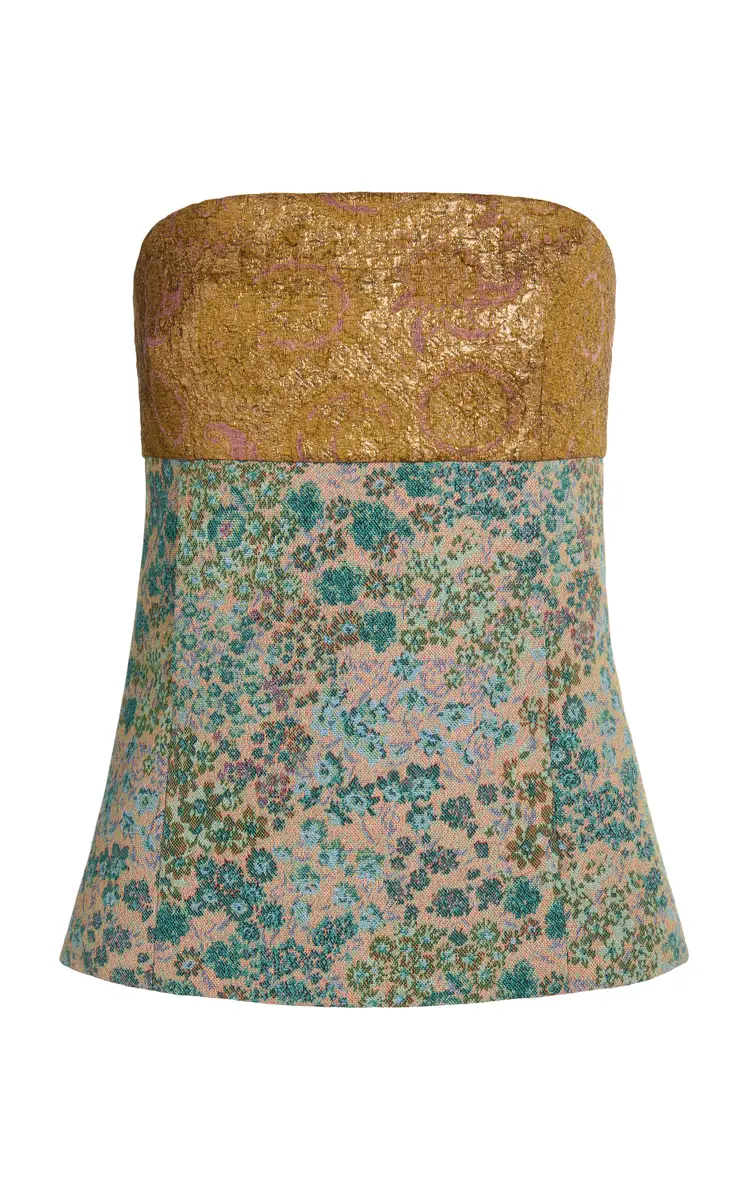 Dries Van Noten Ciliasa Panelled Bustier Top