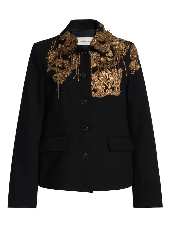 Dries Van Noten Bettsy Embellished Cotton-Corduroy Jacket