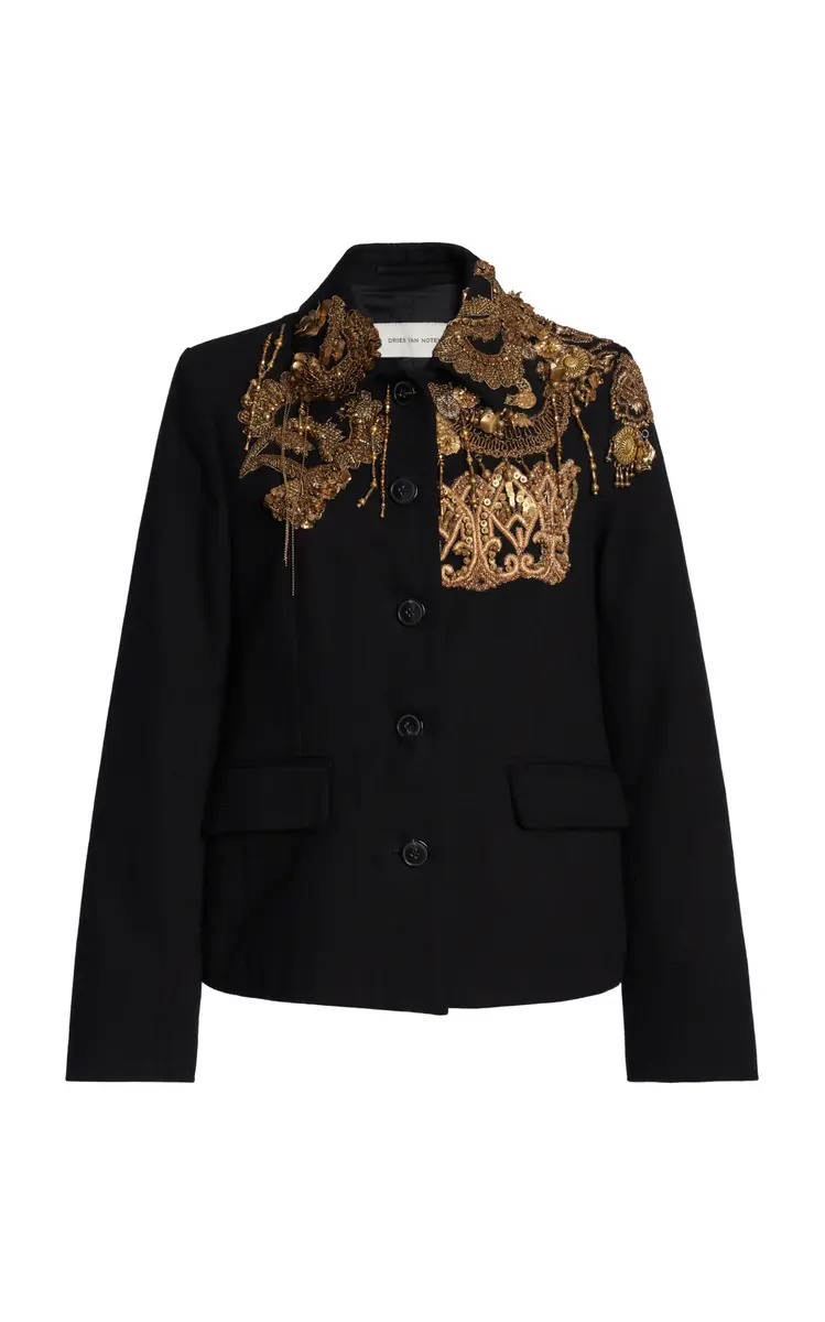 Dries Van Noten Bettsy Embellished Cotton-Corduroy Jacket