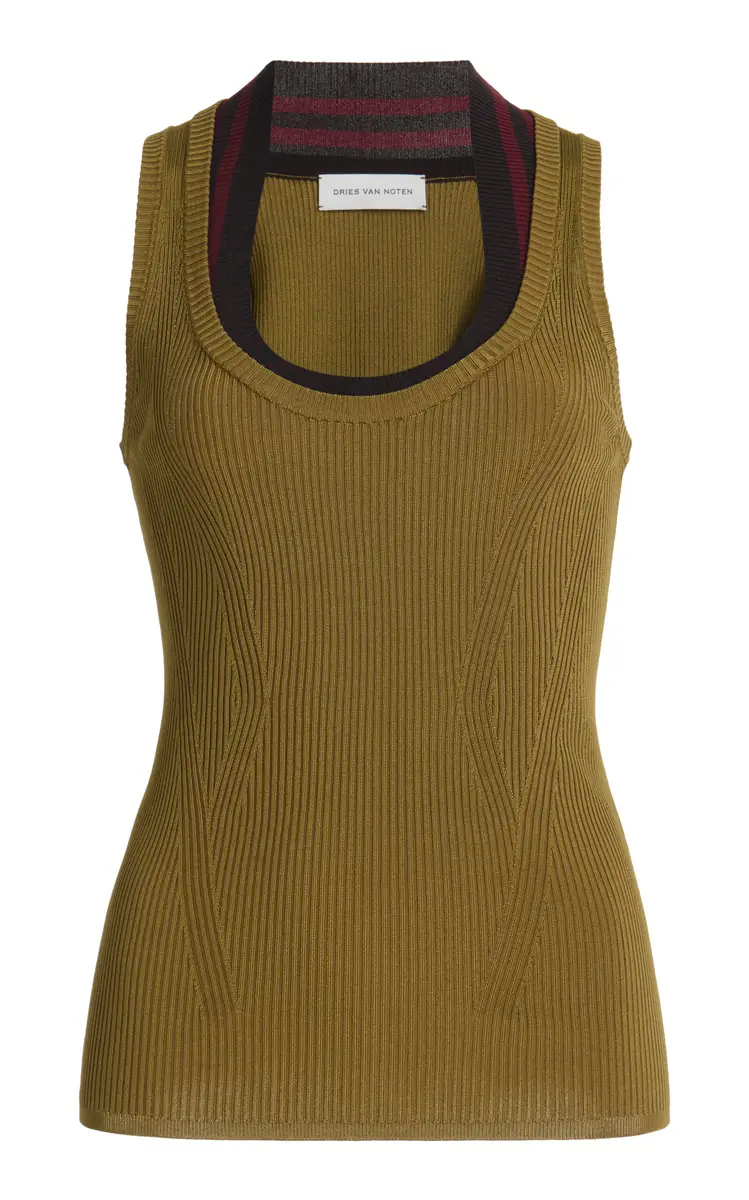 Dries Van Noten Topaza Layered Ribbed Vest