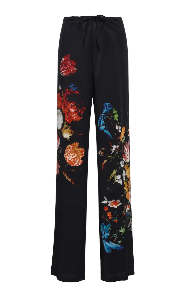 Dries Van Noten Pachas Satin Straight-Leg Pants