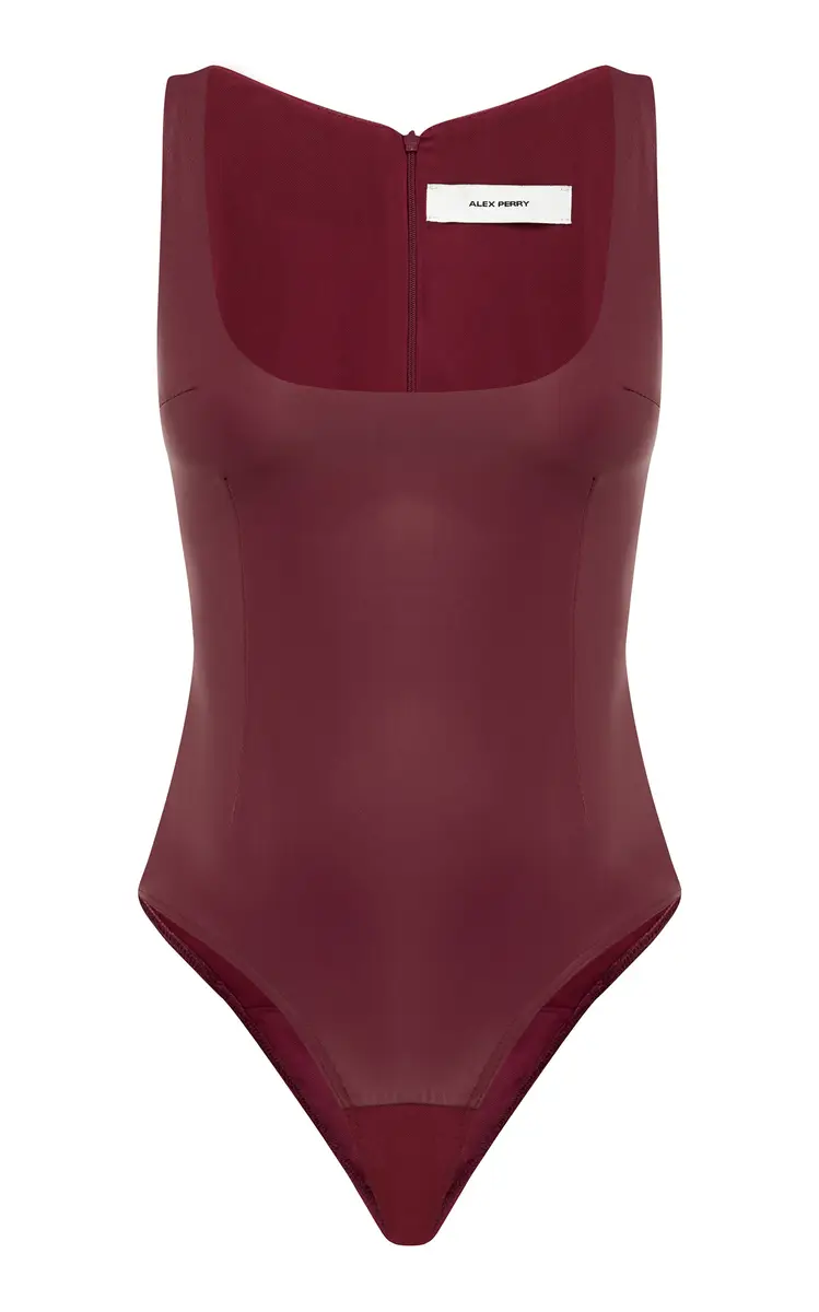Alex Perry Singlet Leather Bodysuit