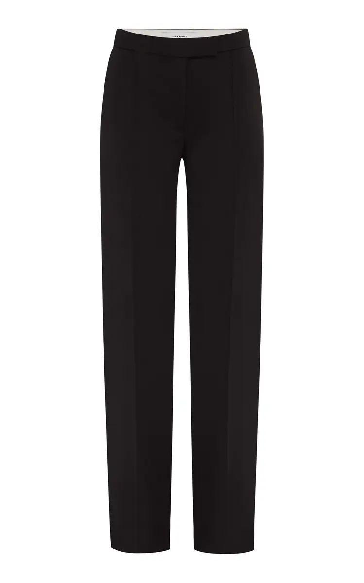 Alex Perry Pleated Wool Straight-Leg Pants