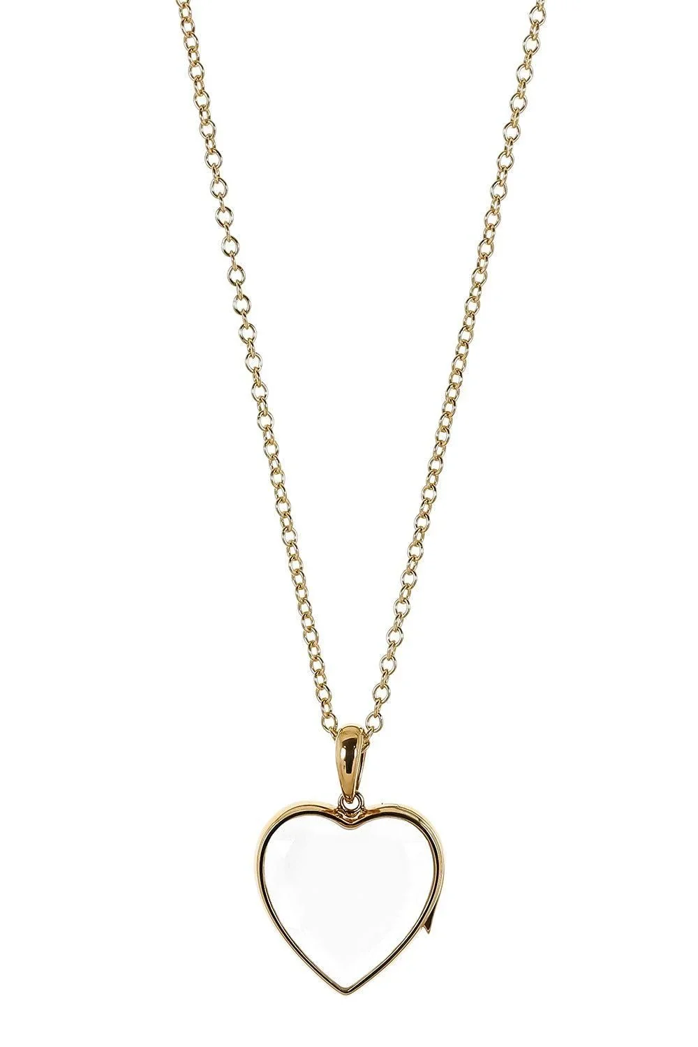 Heart Large Locket Rolo Chain Necklace