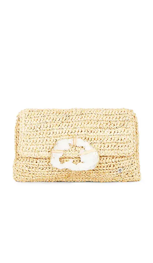 florabella Esplendor Crochet Raffia Clutch