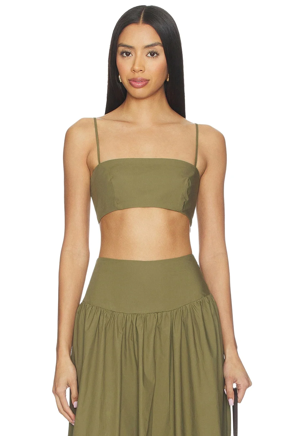 x REVOLVE Poplin Crop String Top