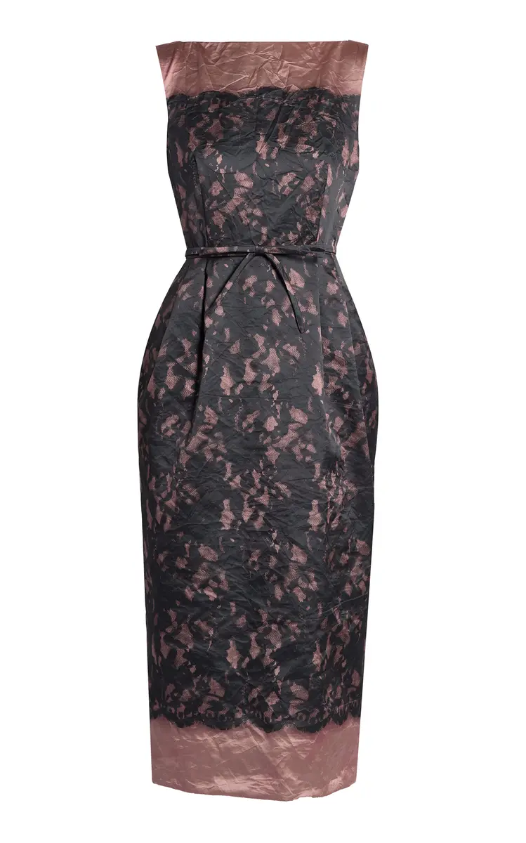 Erdem Textured Satin Midi Dress