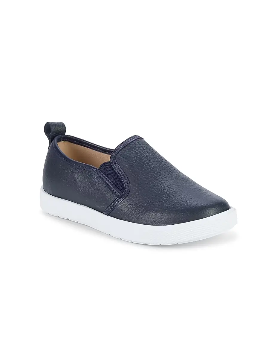 Elephantito Baby's, Little Boy's & Boy's Classic Slip-On Leather Sneakers - Textured Blue 13 (Child) | Image 1 Elephantito Baby's, Little Boy's & Boy's Classic Slip-On Leather Sneakers - Textured Blue 13 (Child) | Image 1
