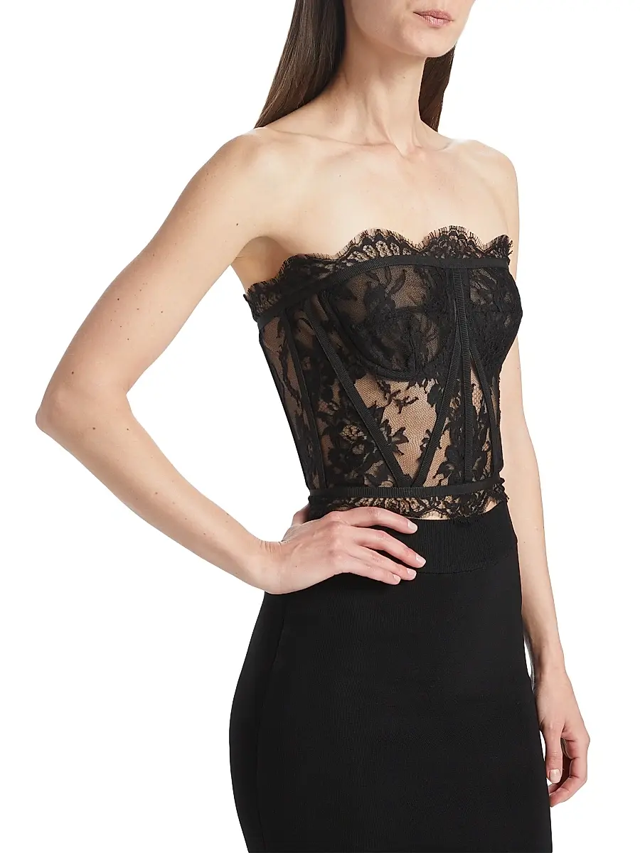 Dolce & Gabbana Women's Strapless Lace Corset Top | Thumbnail 4