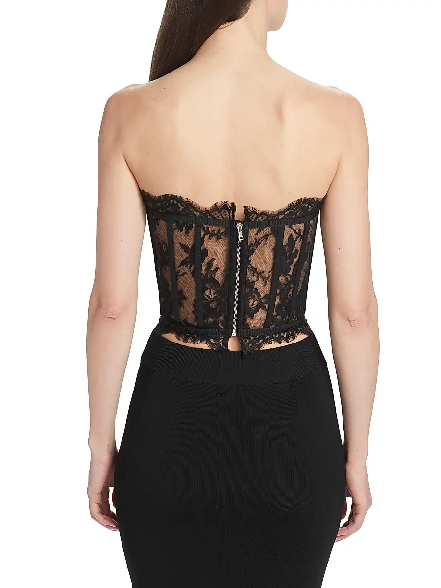 Dolce & Gabbana Women's Strapless Lace Corset Top | Thumbnail 5