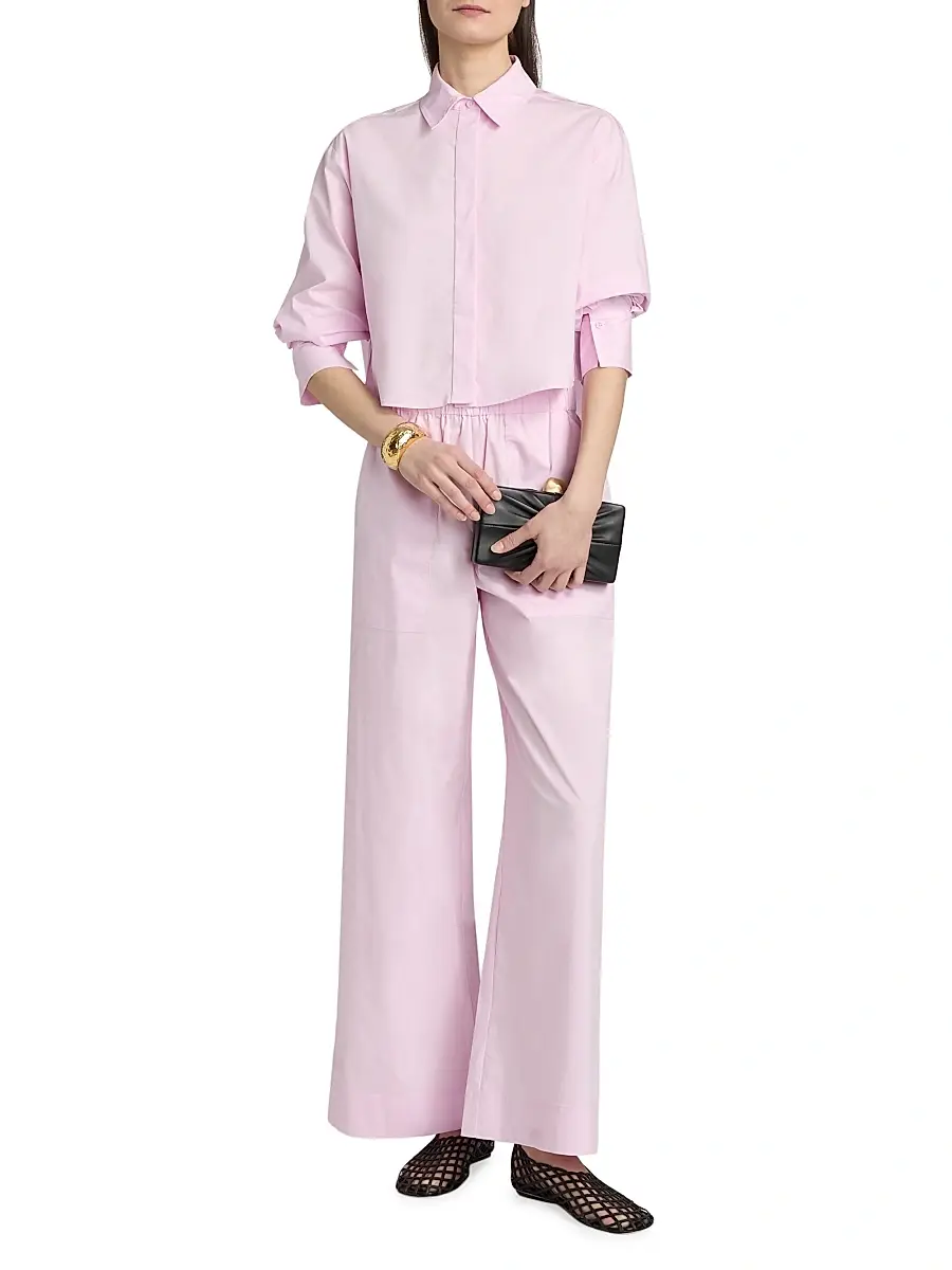 Simkhai Women's Renata Cropped Button-Up Shirt | Thumbnail 2 Simkhai Women's Renata Cropped Button-Up Shirt | Thumbnail 2