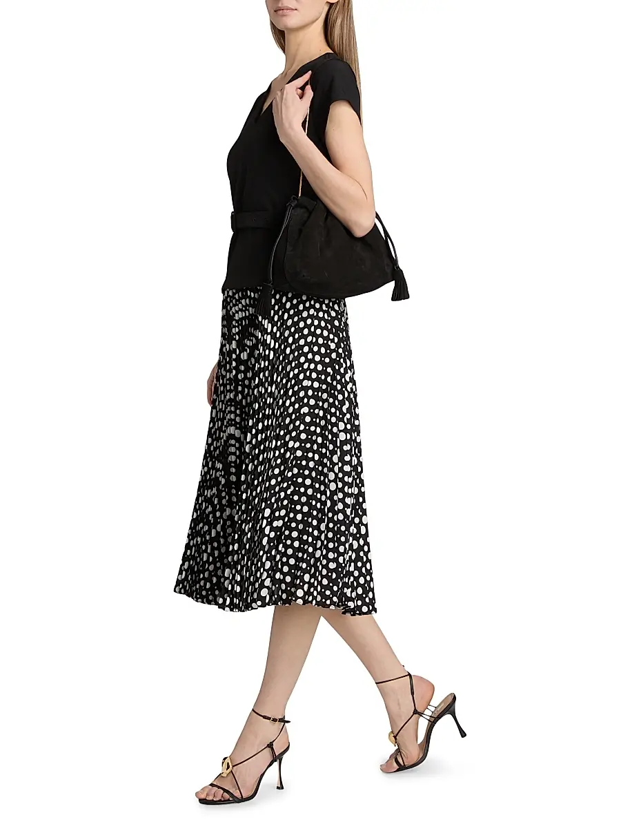 Elie Tahari Women's The Nina Polka Dot Combo Midi-Dress | Thumbnail 2