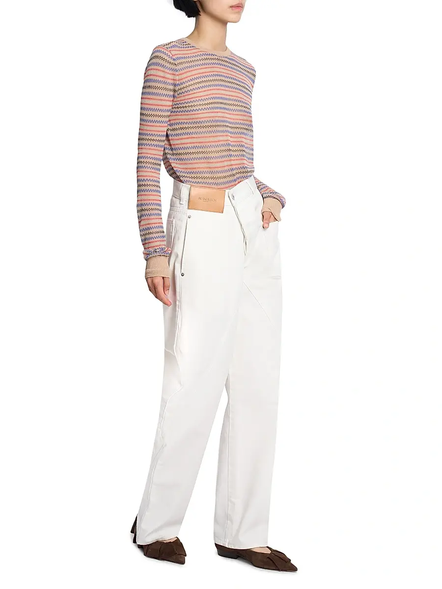 JW Anderson Women's Fair-Isle-Inspired Cotton-Blend Top | Thumbnail 2 JW Anderson Women's Fair-Isle-Inspired Cotton-Blend Top | Thumbnail 2