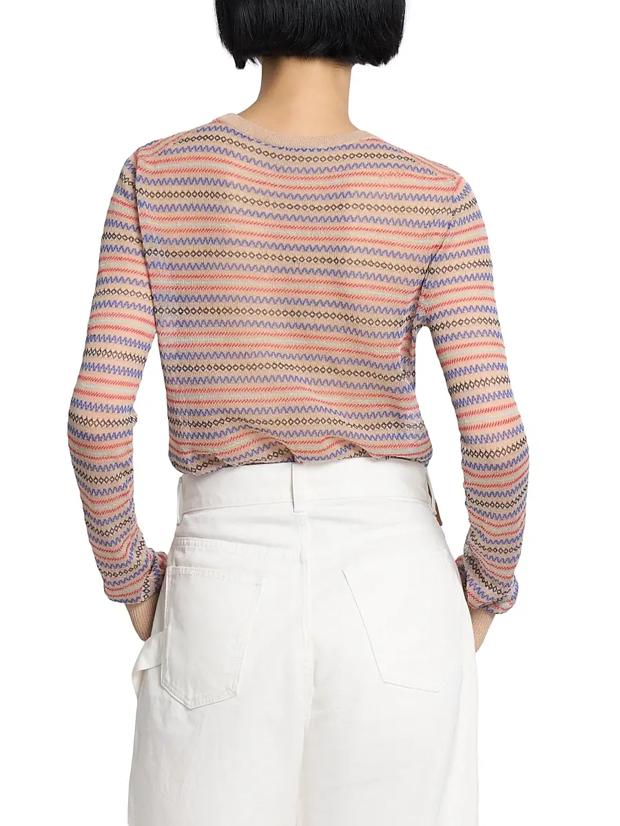 JW Anderson Women's Fair-Isle-Inspired Cotton-Blend Top | Thumbnail 5 JW Anderson Women's Fair-Isle-Inspired Cotton-Blend Top | Thumbnail 5