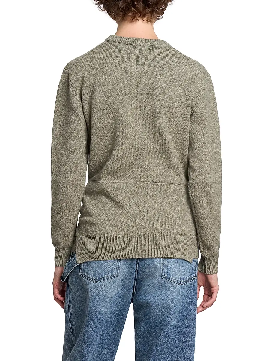 JW Anderson Women's Waist-Tie Wool-Cotton Crewneck Sweater | Thumbnail 5 JW Anderson Women's Waist-Tie Wool-Cotton Crewneck Sweater | Thumbnail 5