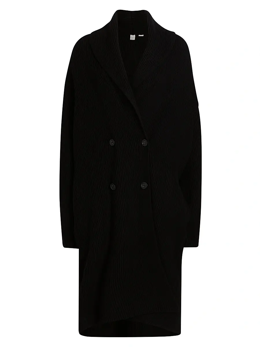 Toteme Women's Shawl Wool Cocoon Cardigan - Black | Image 1 Toteme Women's Shawl Wool Cocoon Cardigan - Black | Image 1