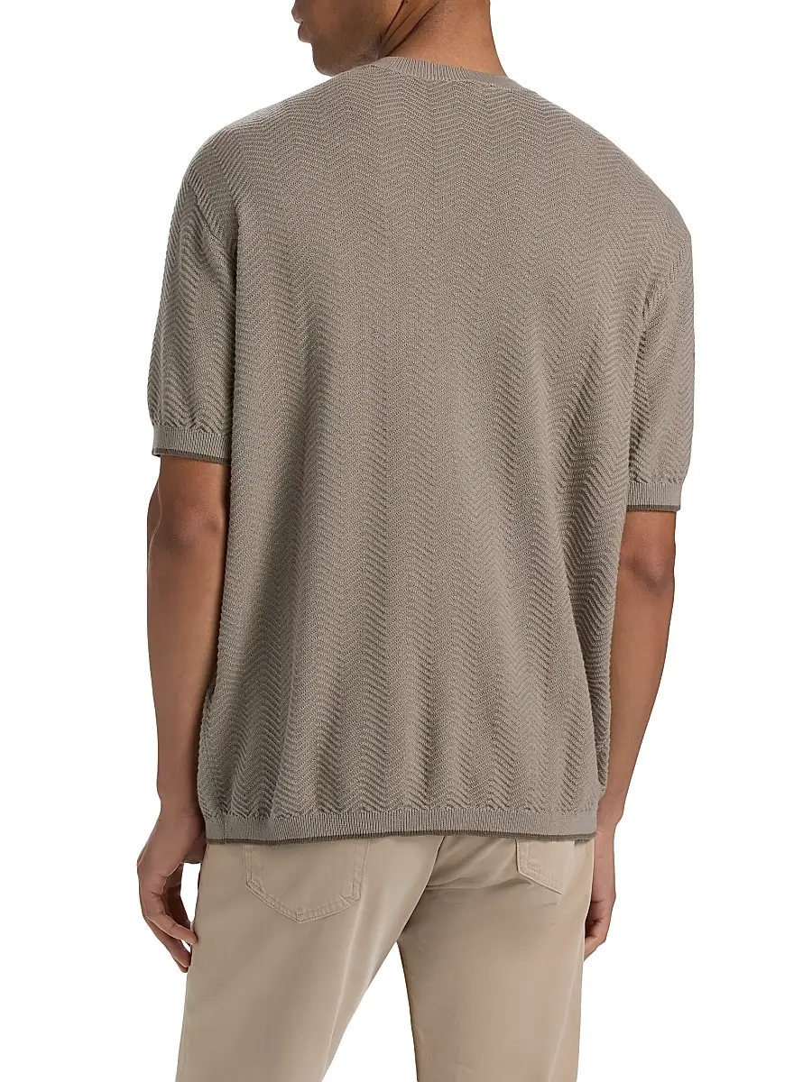 Emporio Armani Men's Tipped-Trim Textured Chevron Sweater | Thumbnail 5 Emporio Armani Men's Tipped-Trim Textured Chevron Sweater | Thumbnail 5