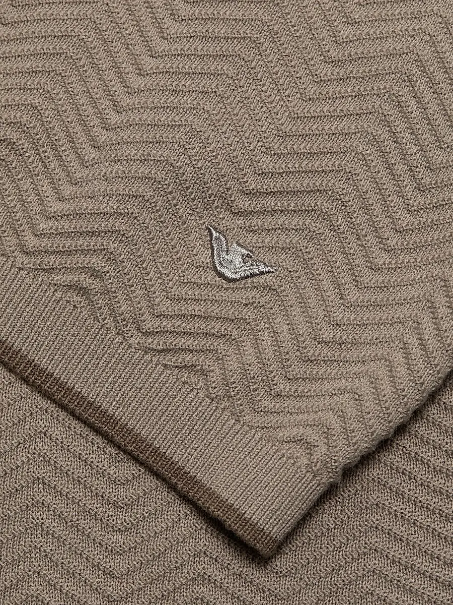 Emporio Armani Men's Tipped-Trim Textured Chevron Sweater | Thumbnail 7 Emporio Armani Men's Tipped-Trim Textured Chevron Sweater | Thumbnail 7